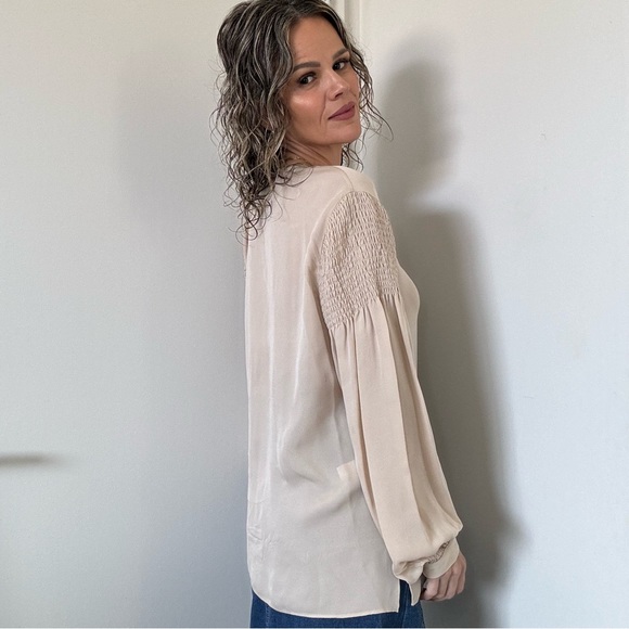 Kobi Halperin Julee Silk Tie-Front Blouse in Champagne - Picture 10 of 14